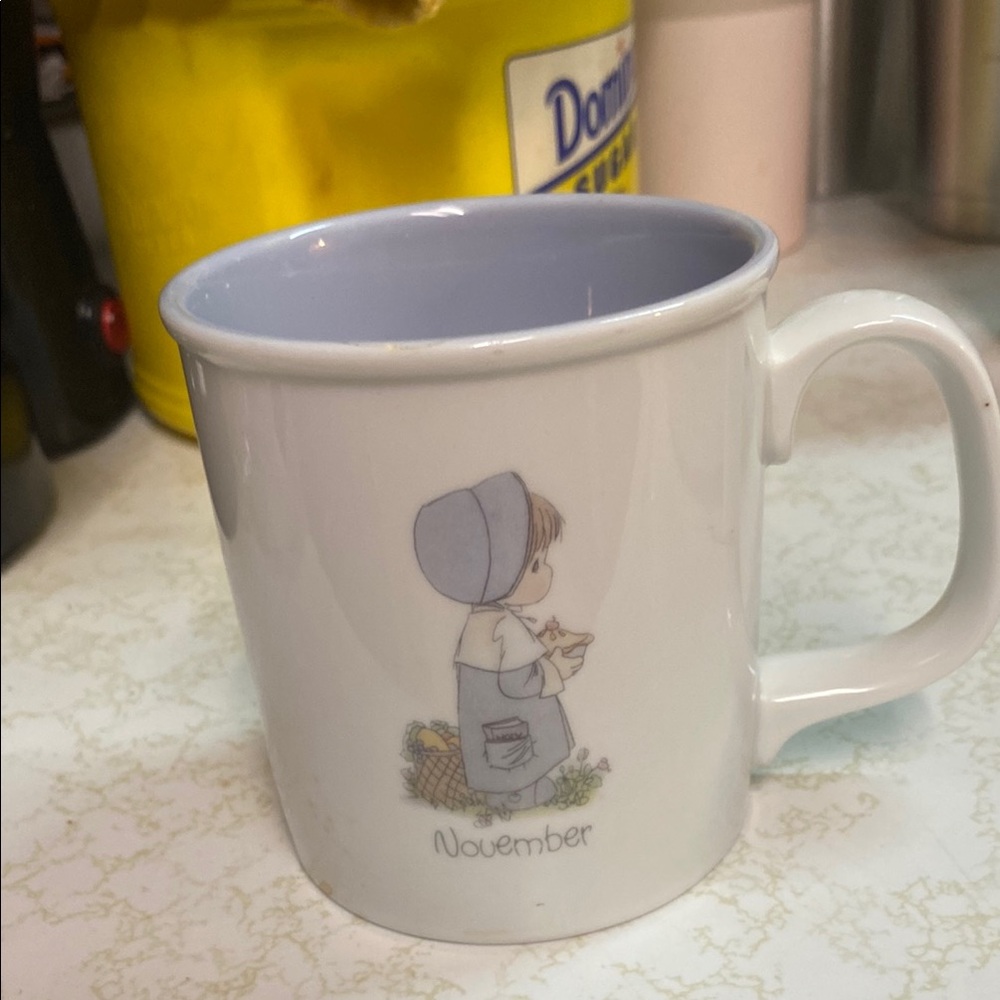 Precious Moments November Mug - White and Blue